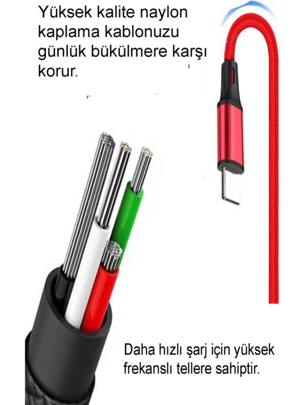 Çoklu ve Hızlı Şarj ve Data Kablosu - Image 3